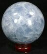 Polished Blue Calcite Sphere - Madagascar #32133-1